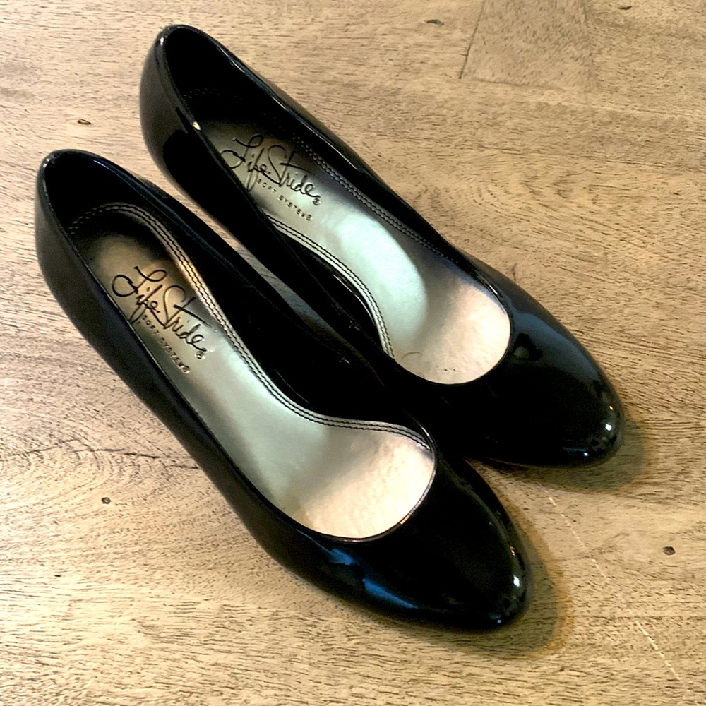 Black patent leather shoes